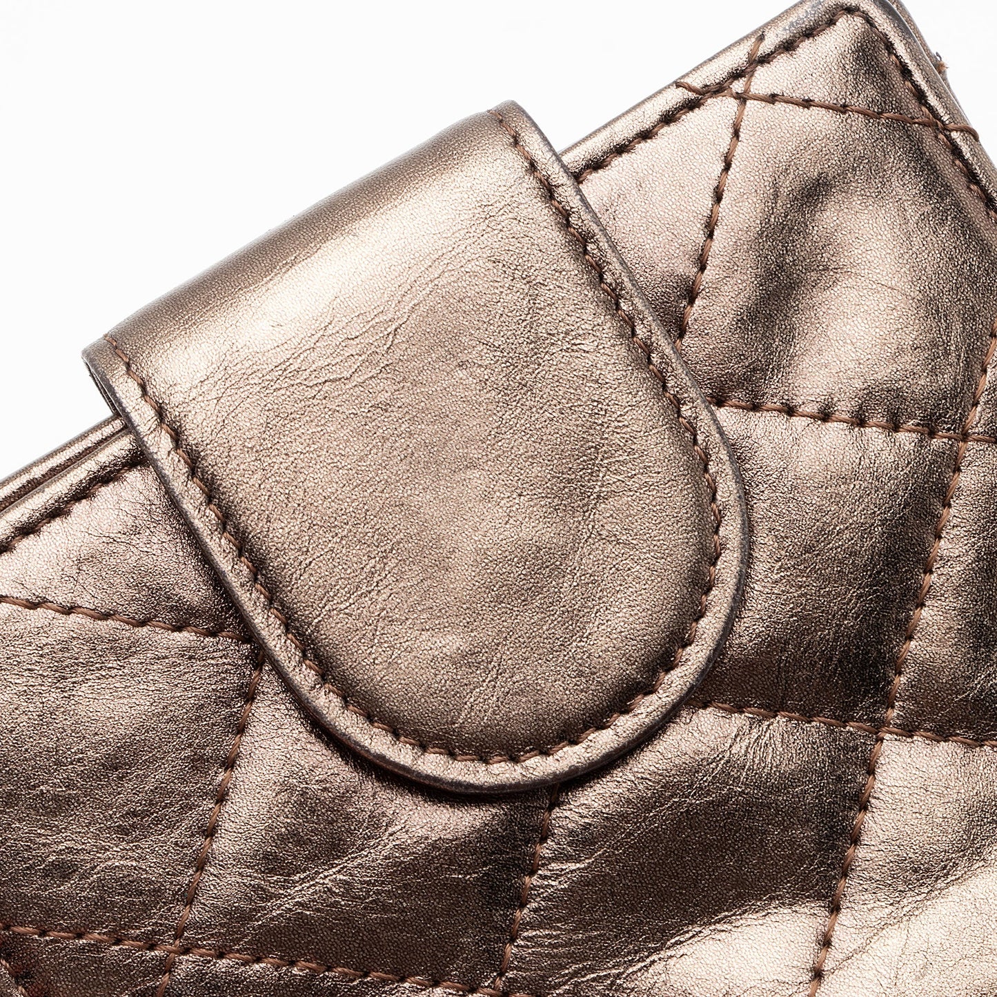 Chanel Metallic Lambskin Ligne Cambon French Purse Wallet (SHF-7hjblw)