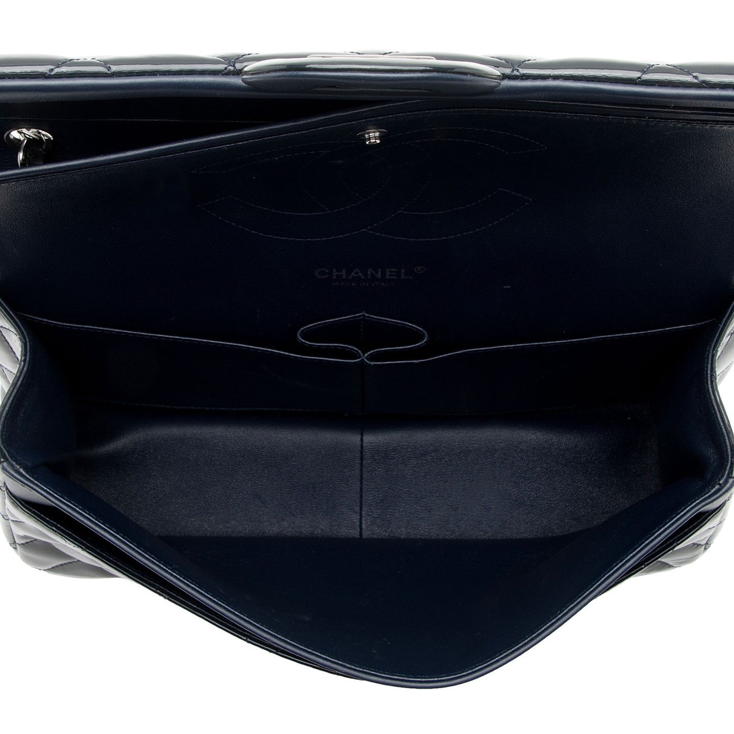 Chanel Patent Leather Classic Jumbo Double Flap Bag (SHF-Ye66Rb)