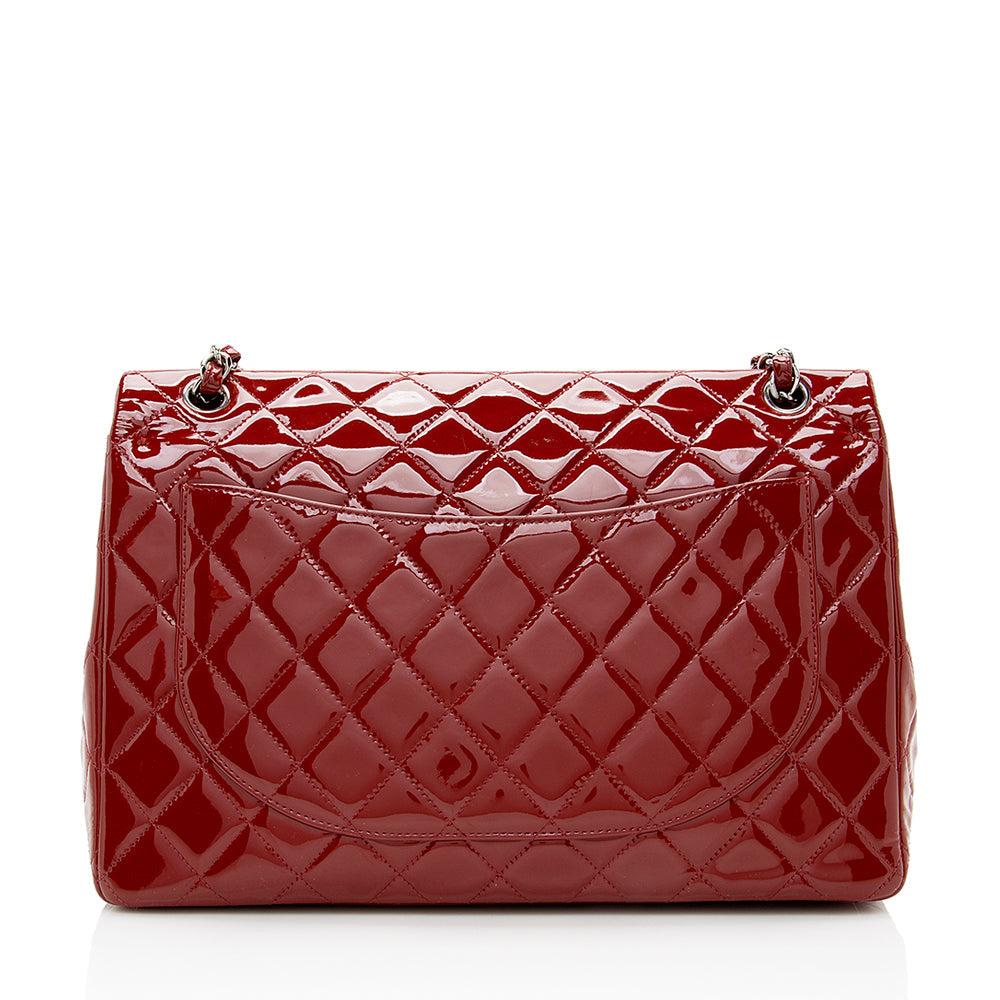 Chanel Patent Leather Classic Maxi Double Flap Bag (SHF-19647)