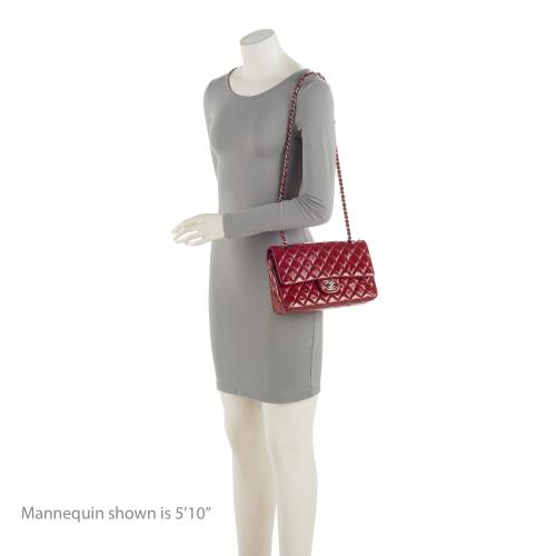 Chanel Patent Leather Classic Medium Double Flap Bag (SHF-BwsnL1)