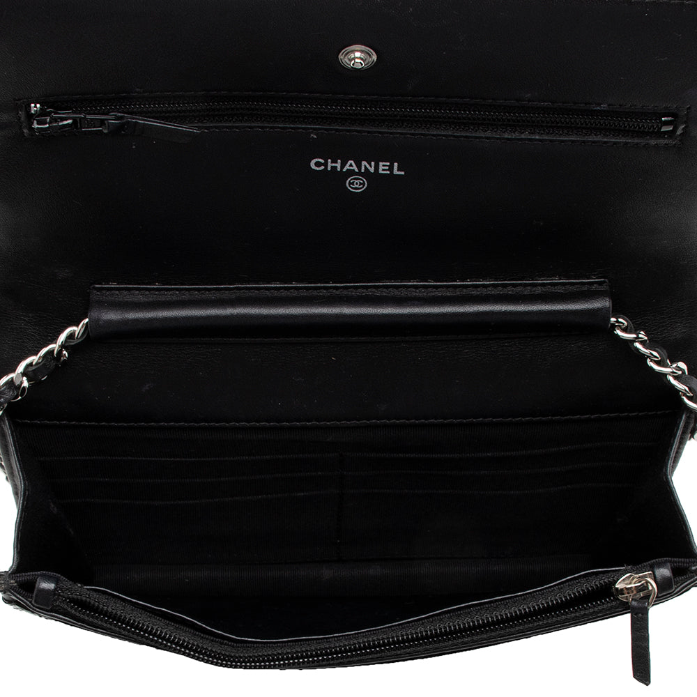 Chanel Patent Leather Classic Wallet on Chain Bag (SHF-15594)