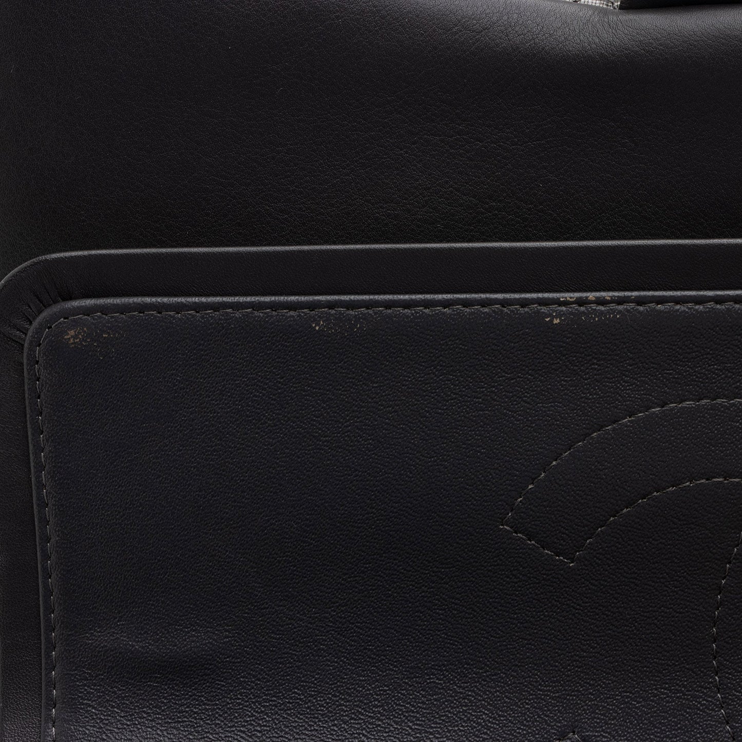 Chanel Patent Leather Stripe Classic Jumbo Double Flap Bag (SHF-xHciHb)