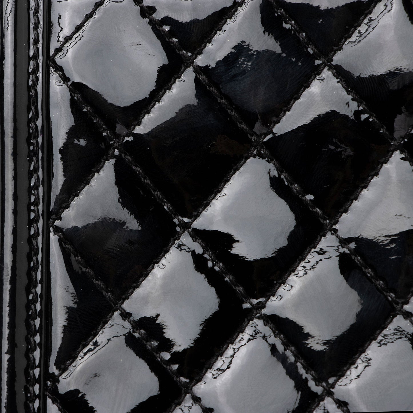 Chanel Patent Leather Striped Plexiglass Brick Boy Mini Flap Bag (SHF-0FlNDK)
