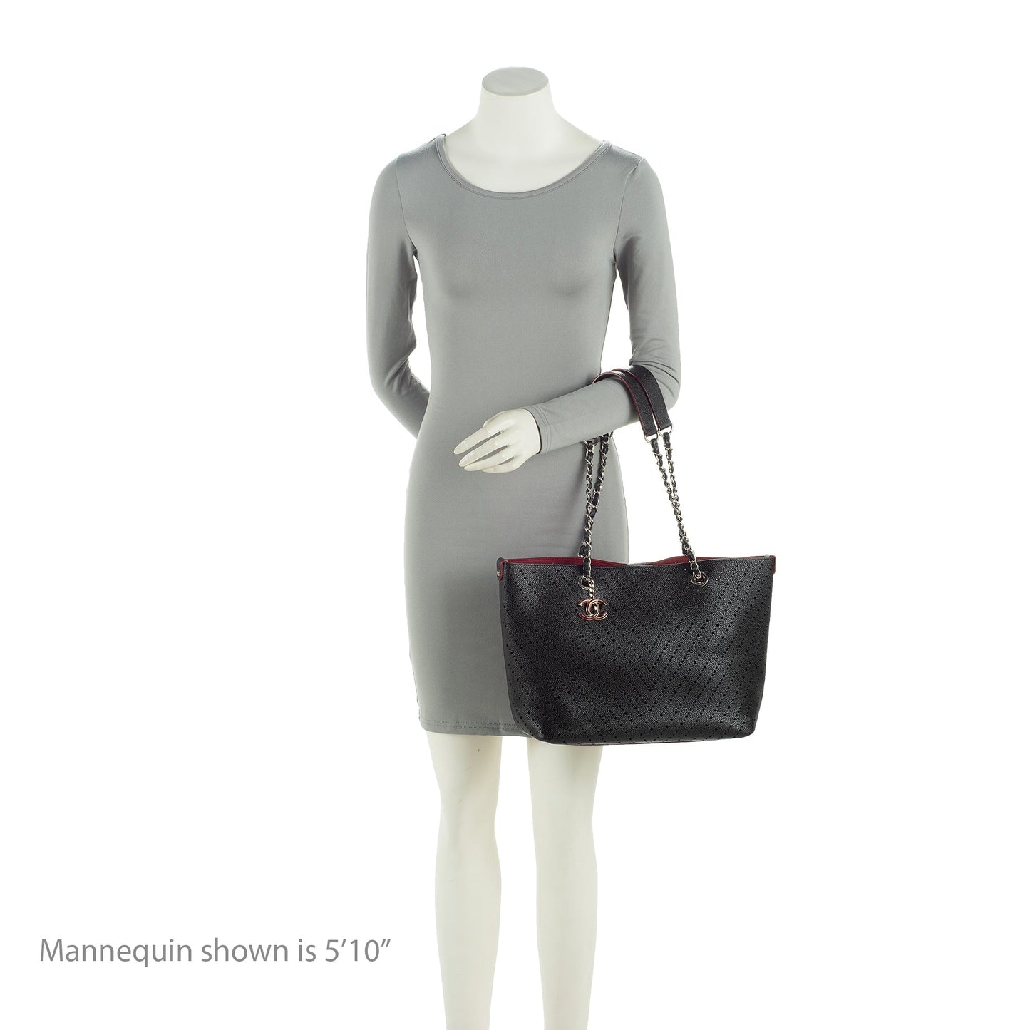 Chanel Perforated Caviar Leather CC Shopping Tote (SHF-23460)
