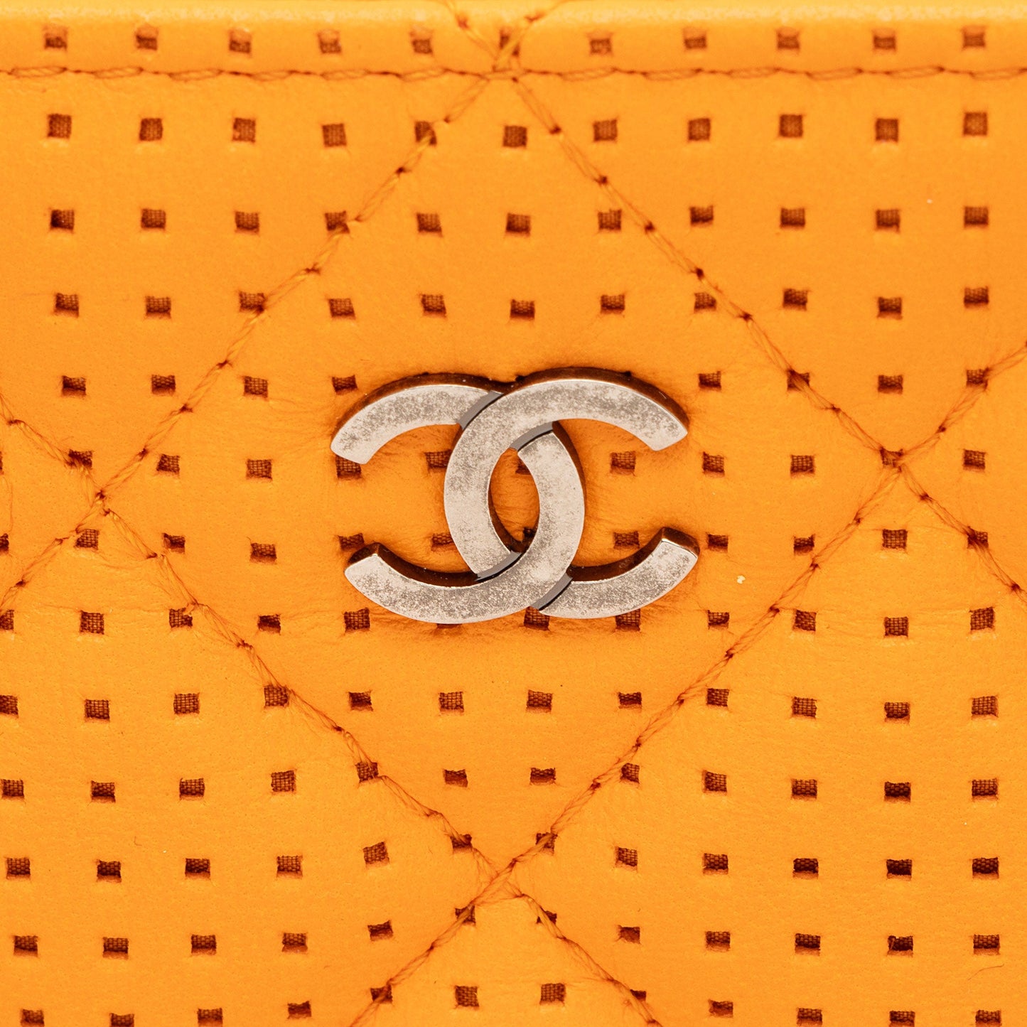 Chanel Perforated Leather Medium O-Case (SHF-1ENMya)