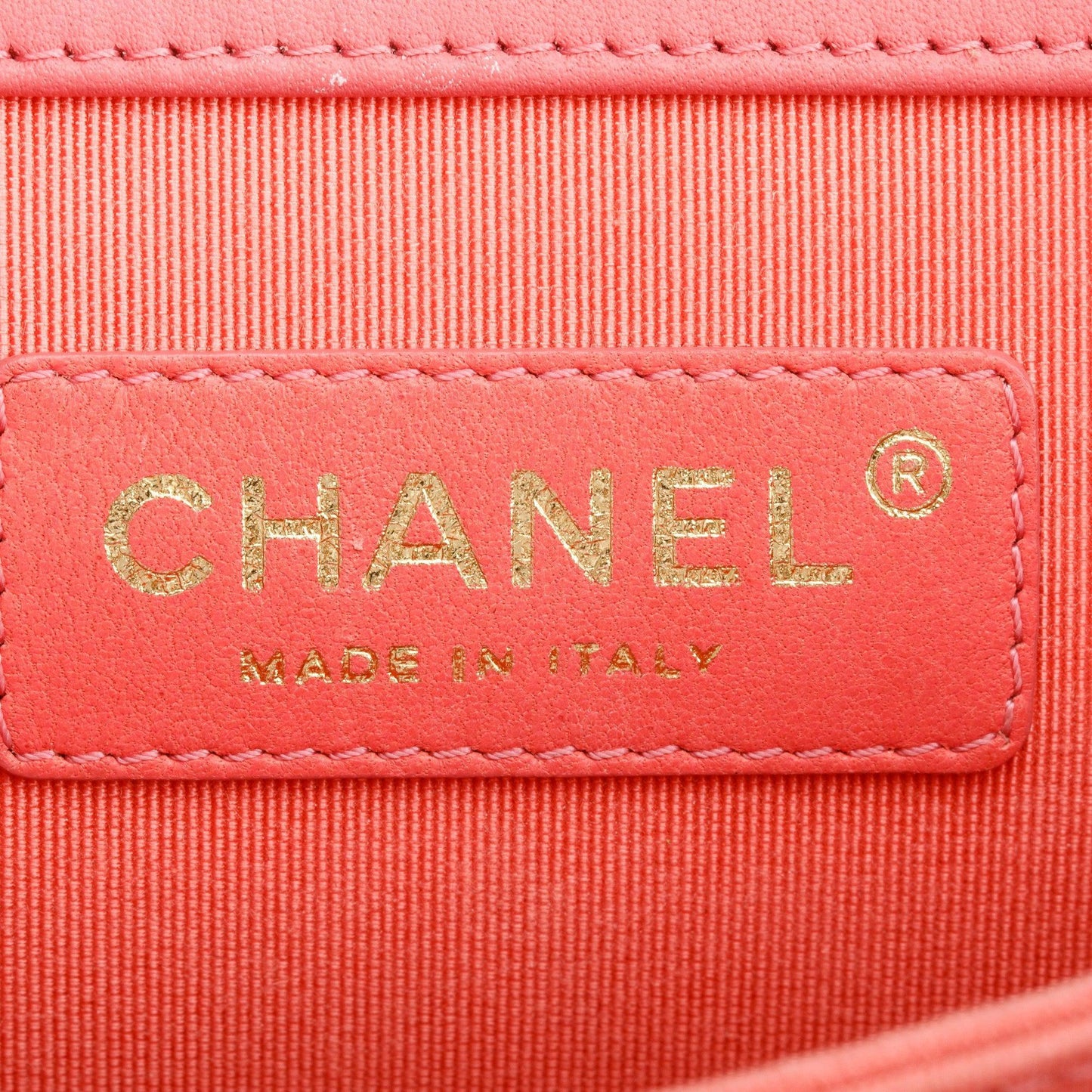 Chanel Pink Chevron Calfskin Leather North/South Boy Bag