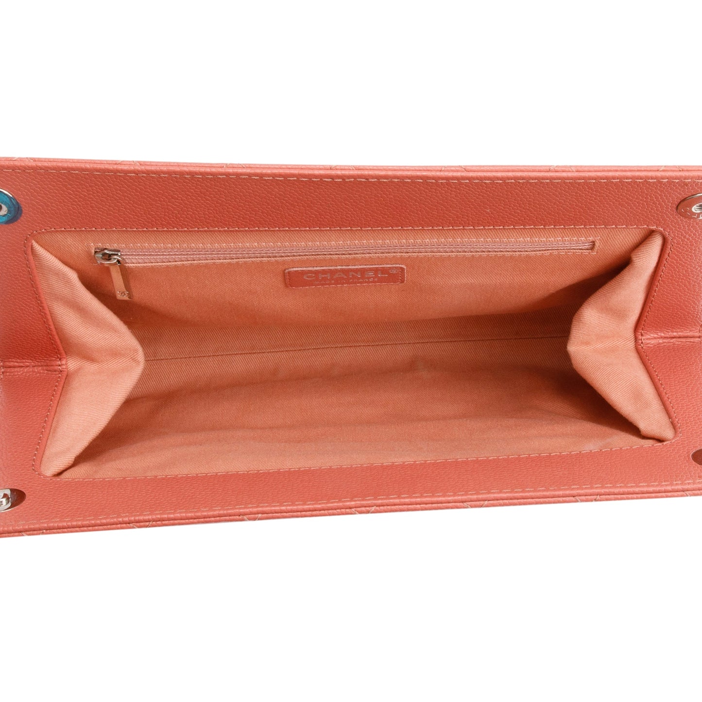 Chanel Pink Quilted Caviar Leather Timeless CC Frame Clutch