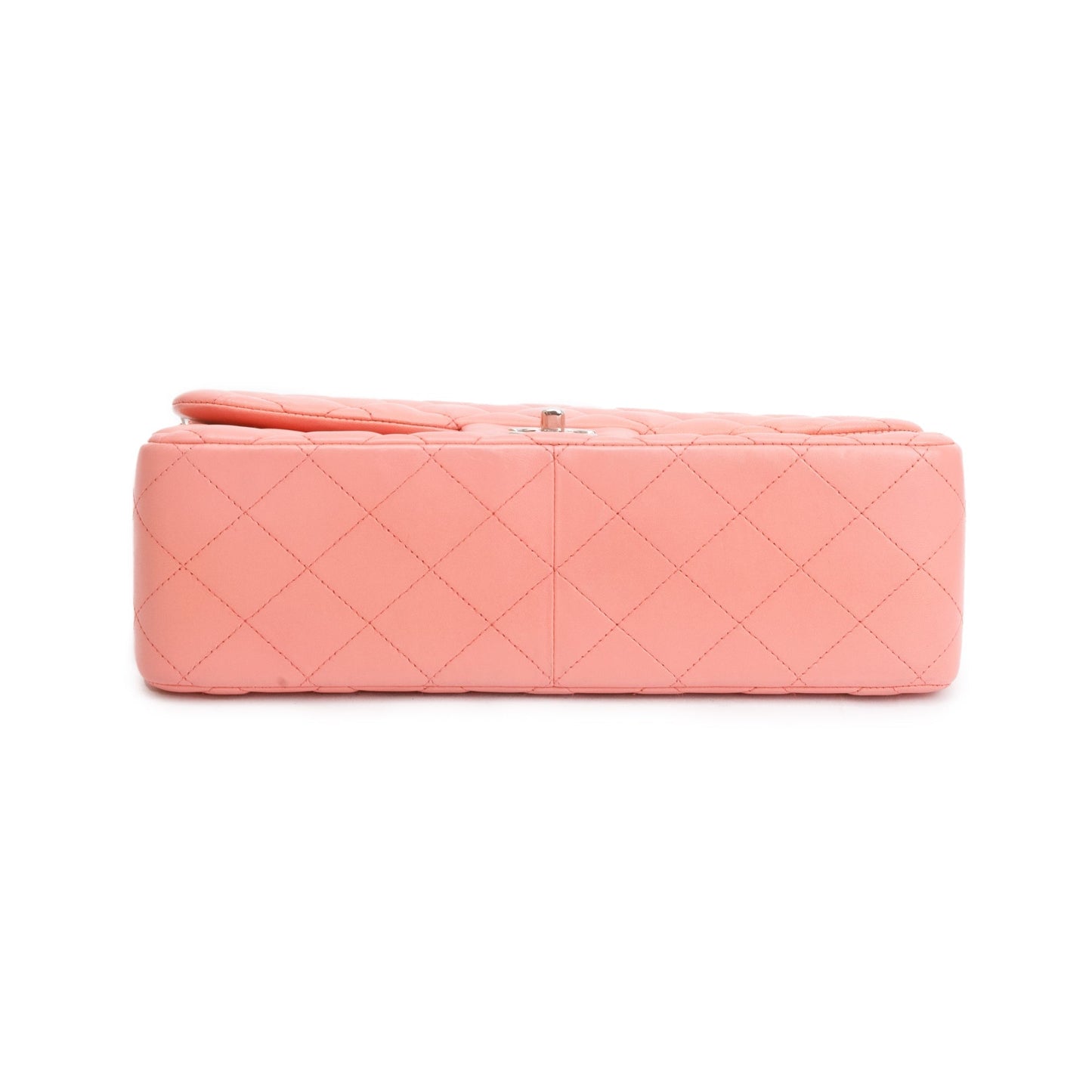 Chanel Pink Quilted Lambskin Leather Classic Jumbo Double Flap Bag w/ Authenticity Card