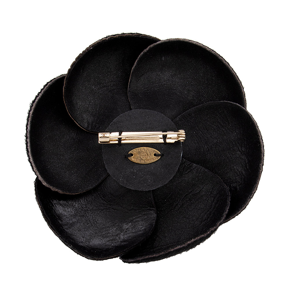 Chanel Pony Hair Camellia Brooch - FINAL SALE (SHF-18552)
