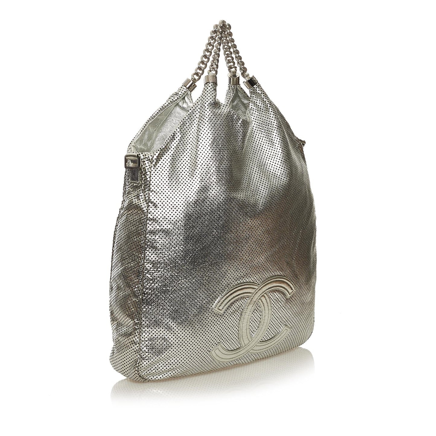 Chanel Punching Perforated Leather Satchel (SHG-34243)