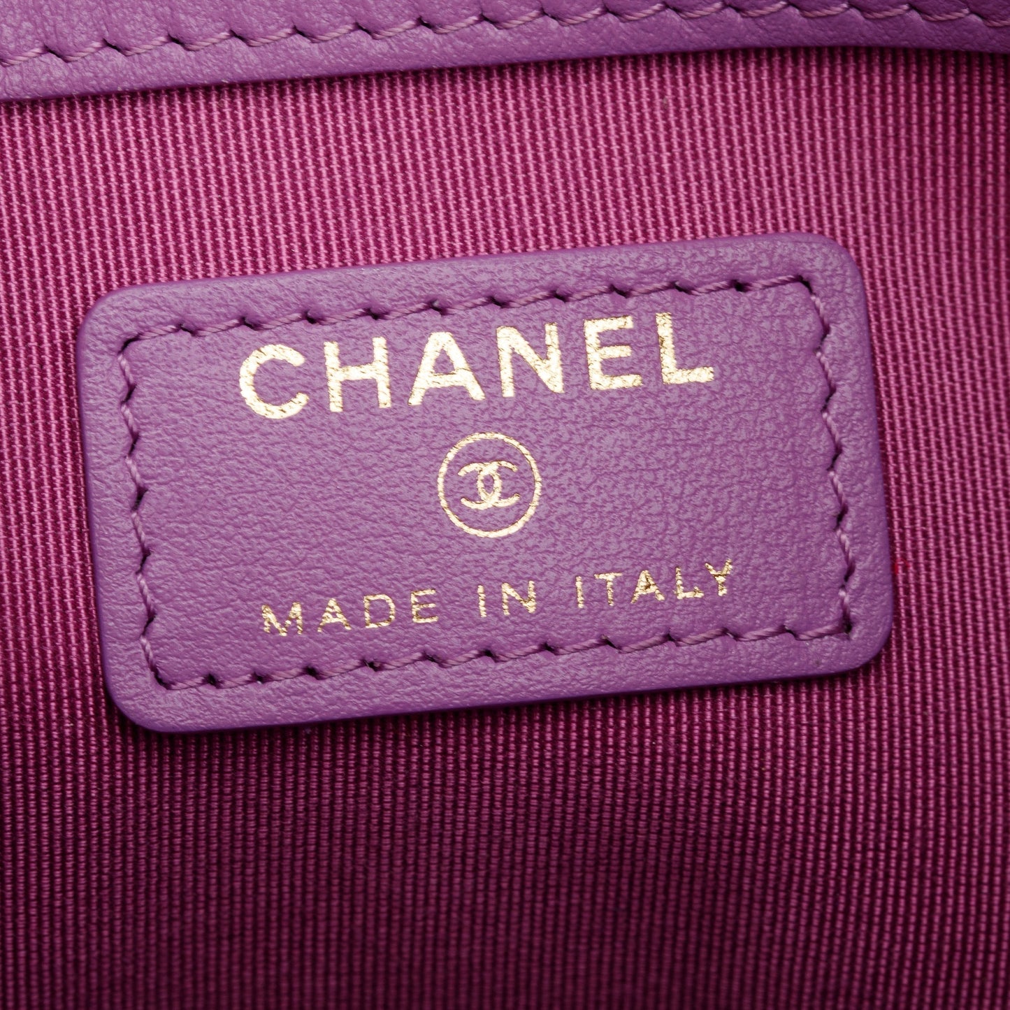 Chanel Purple Quilted Patent Leather Medium O-Case Clutch w/ Box & Authenticity Card