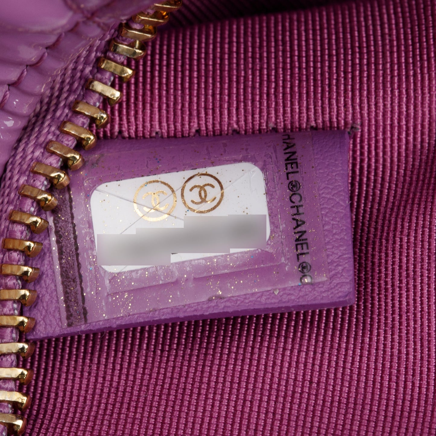 Chanel Purple Quilted Patent Leather Medium O-Case Clutch w/ Box & Authenticity Card