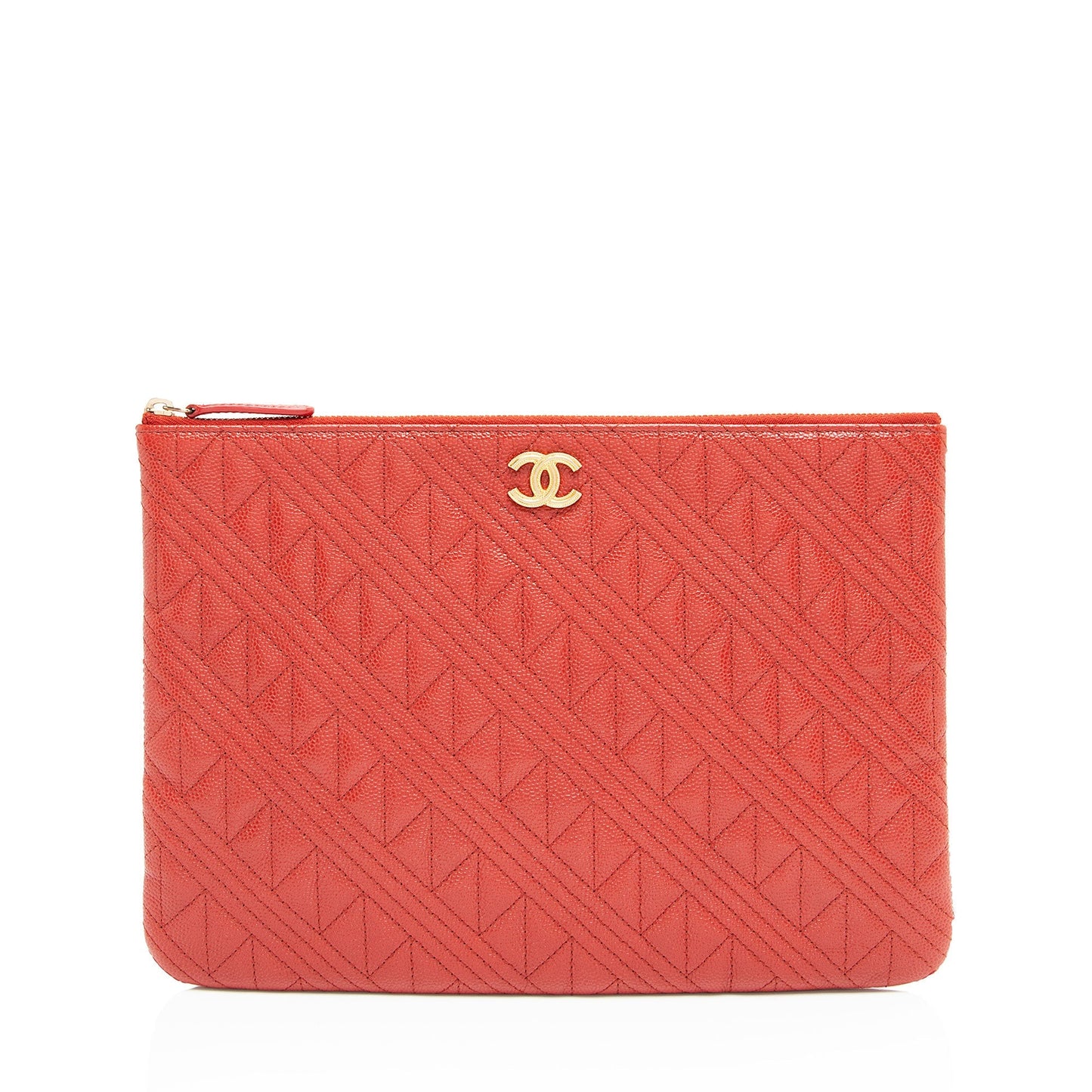 Chanel Quilted Caviar Leather Medium O-Case (SHF-AsHaeD)