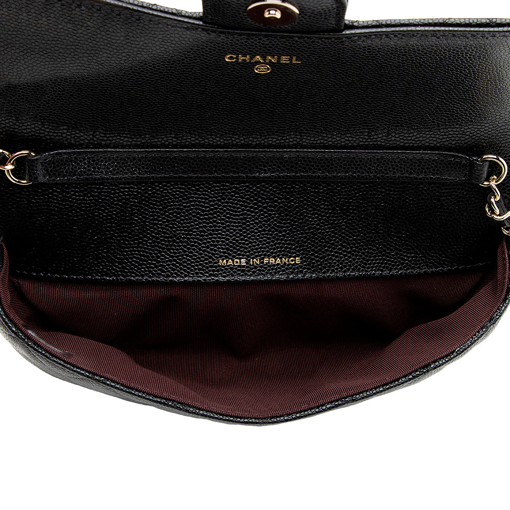 Chanel Quilted Caviar Leather Mini Chain Bag (SHF-18802)