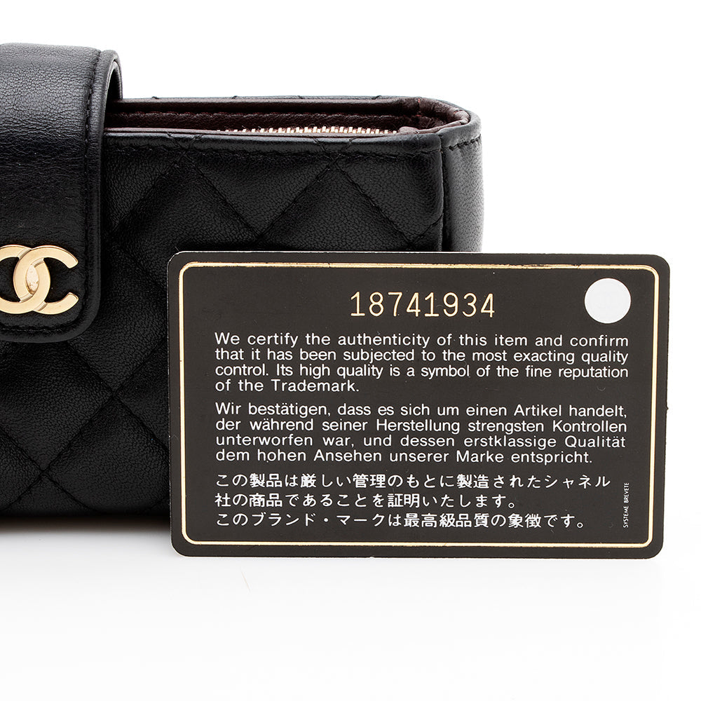 Chanel Quilted Lambskin CC O-Mini Phone Pouch (SHF-18690)