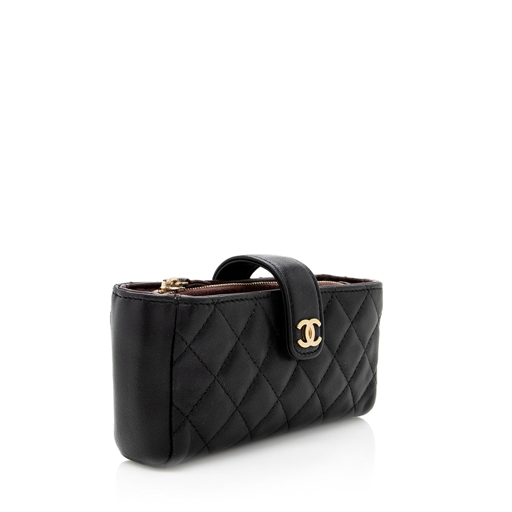 Chanel Quilted Lambskin CC O-Mini Phone Pouch (SHF-18690)