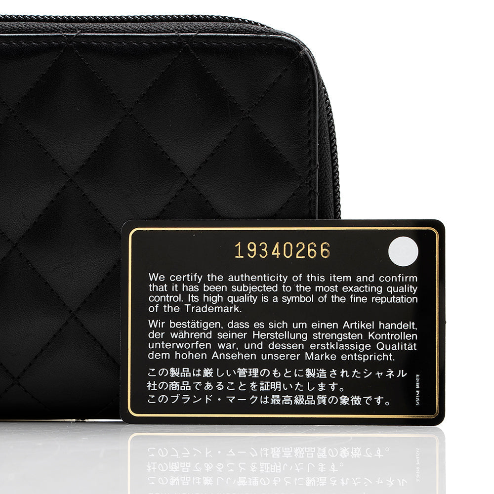 Chanel Quilted Lambskin Ligne Cambon Zip Wallet (SHF-20078)