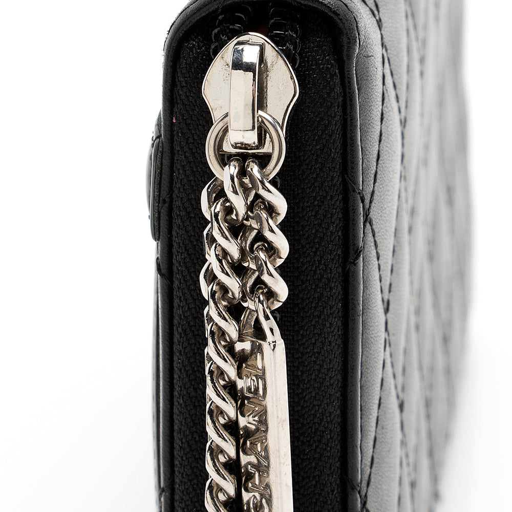 Chanel Quilted Lambskin Ligne Cambon Zip Wallet (SHF-20078)