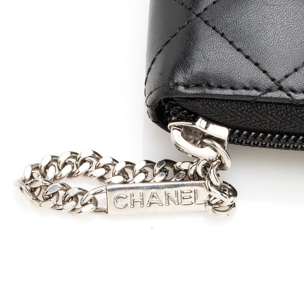 Chanel Quilted Lambskin Ligne Cambon Zip Wallet (SHF-20078)