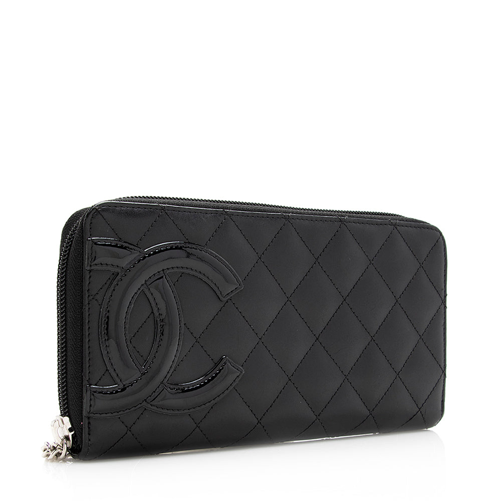Chanel Quilted Lambskin Ligne Cambon Zip Wallet (SHF-20078)