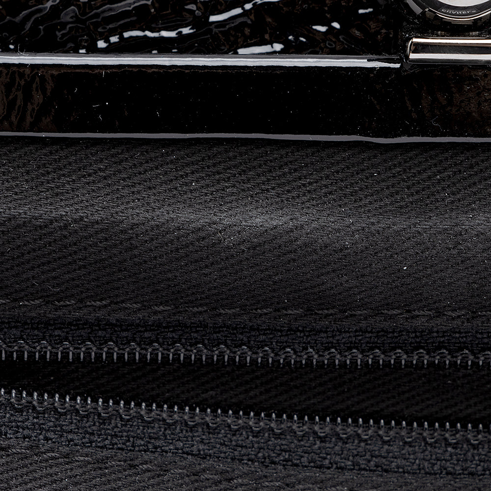 Chanel Quilted Patent Leather Ritz Flap Bag (SHF-17954)
