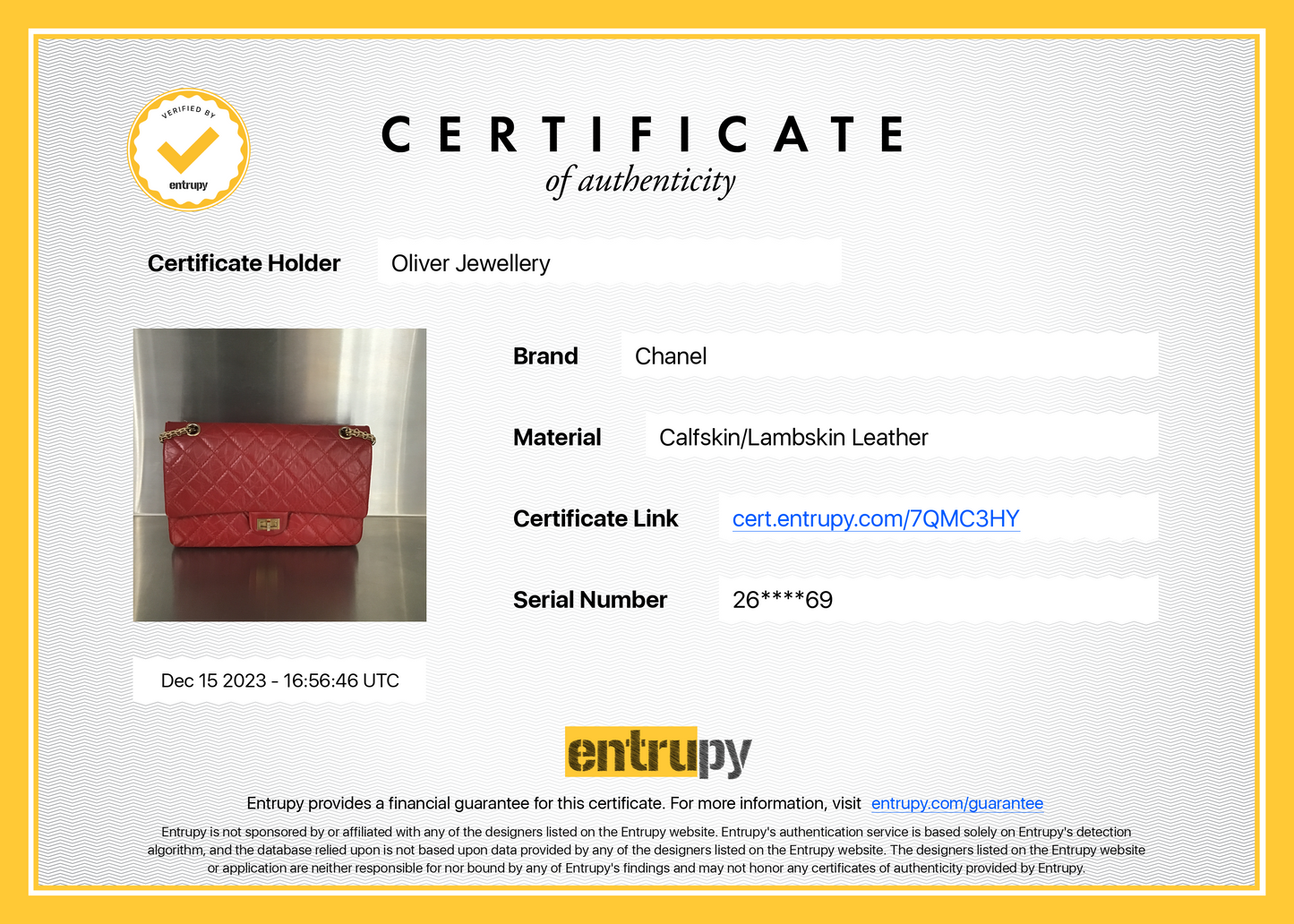 Chanel Red Calfskin Leather 2.55 Reissue 226 Double Flap Bag