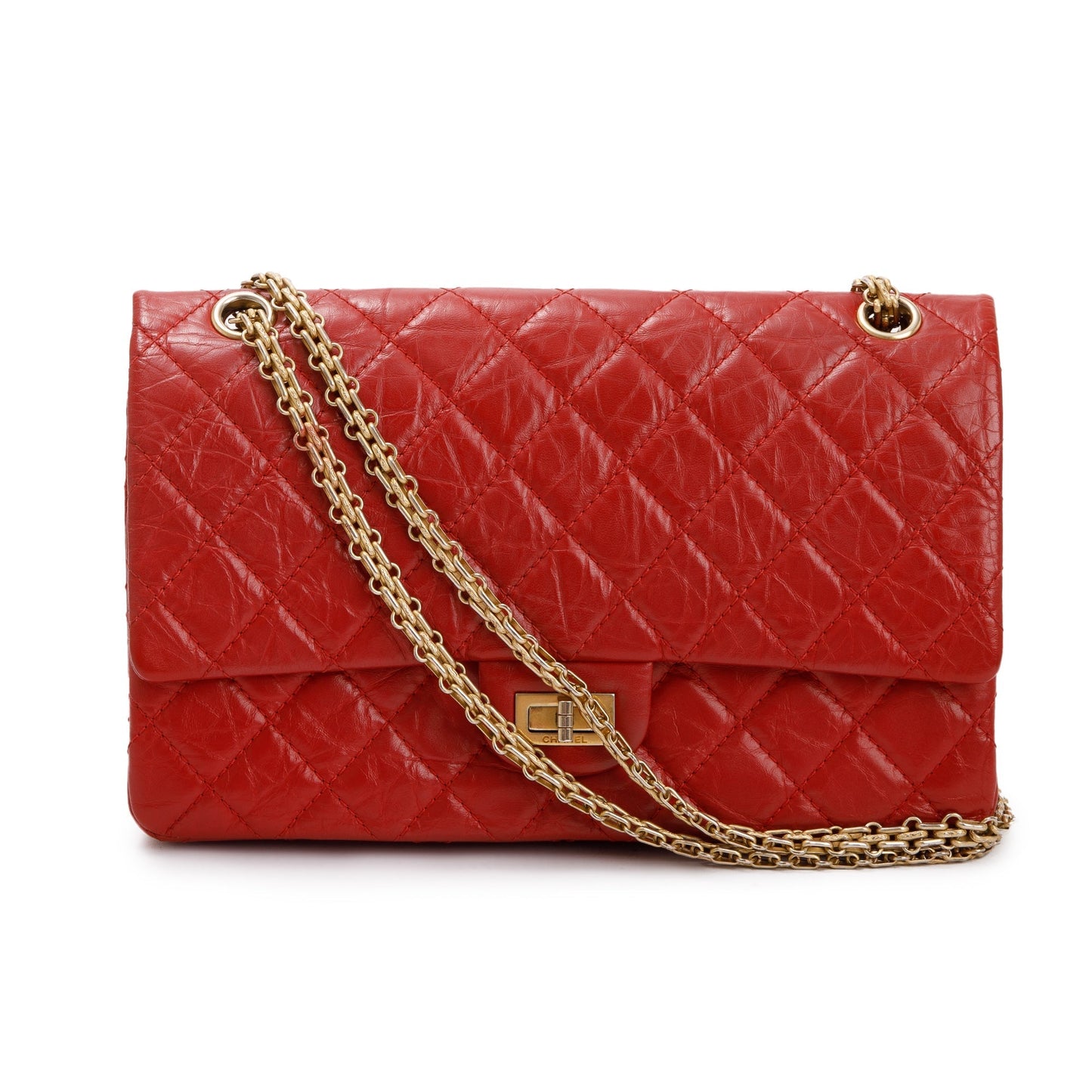 Chanel Red Calfskin Leather 2.55 Reissue 226 Double Flap Bag