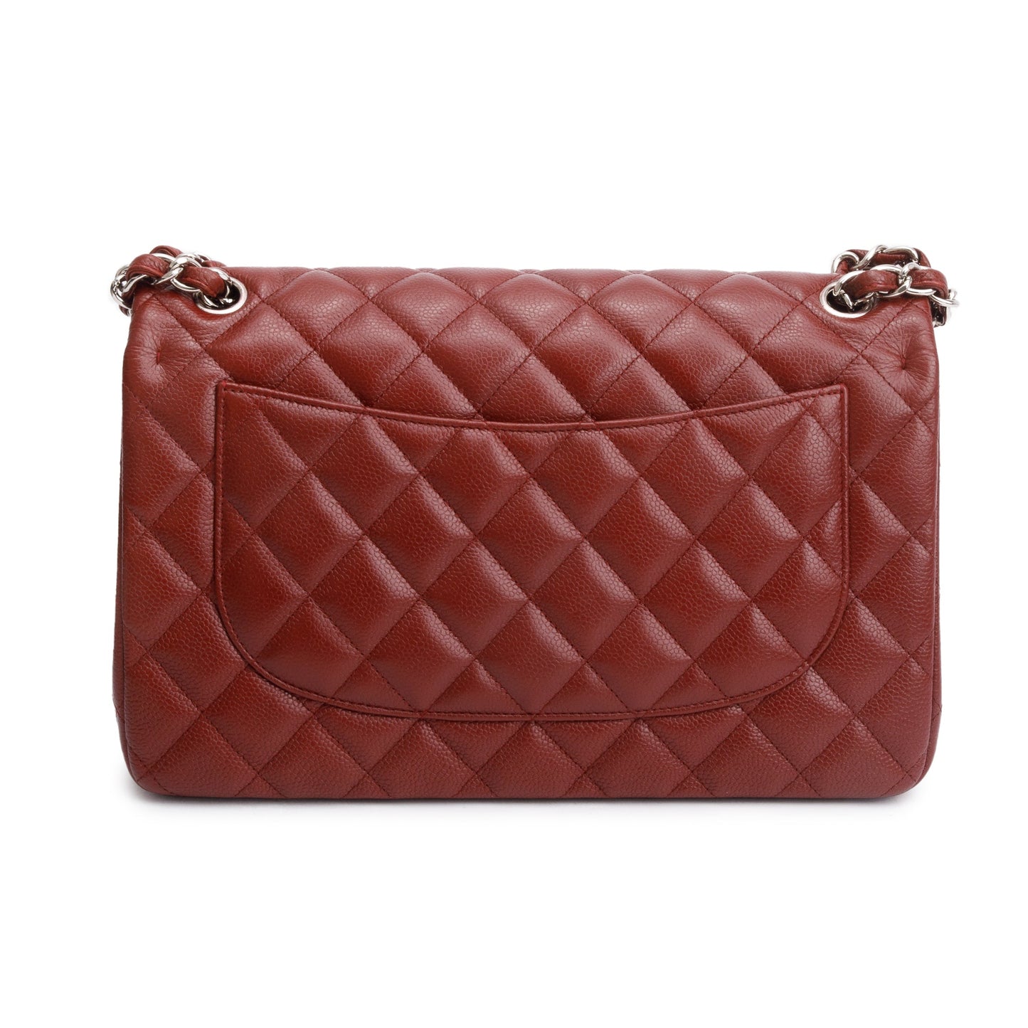 Chanel Red Quilted Caviar Leather Classic Jumbo Double Flap Bag w/ Box & Authenticity Card