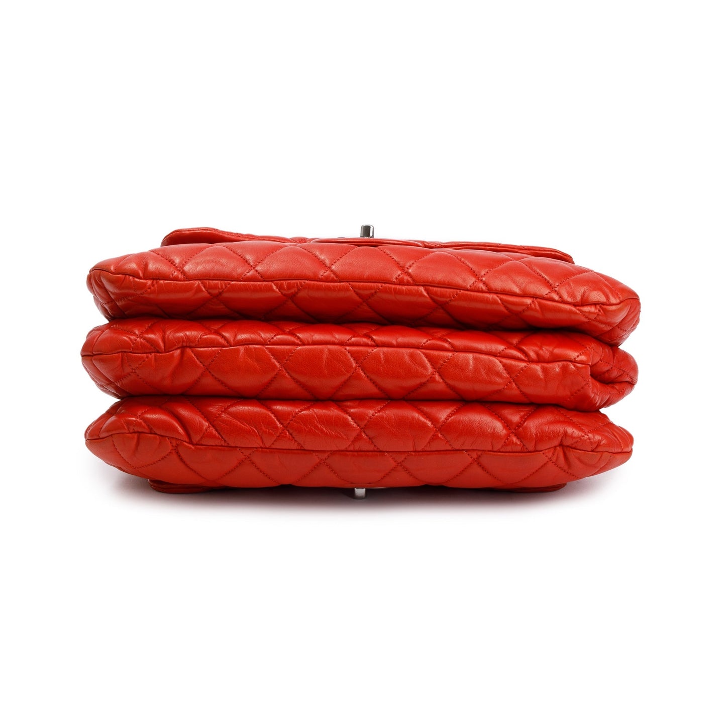 Chanel Red Quilted Lambskin Leather Chanel 3 Maxi Flap Bag w/ Authenticity Card