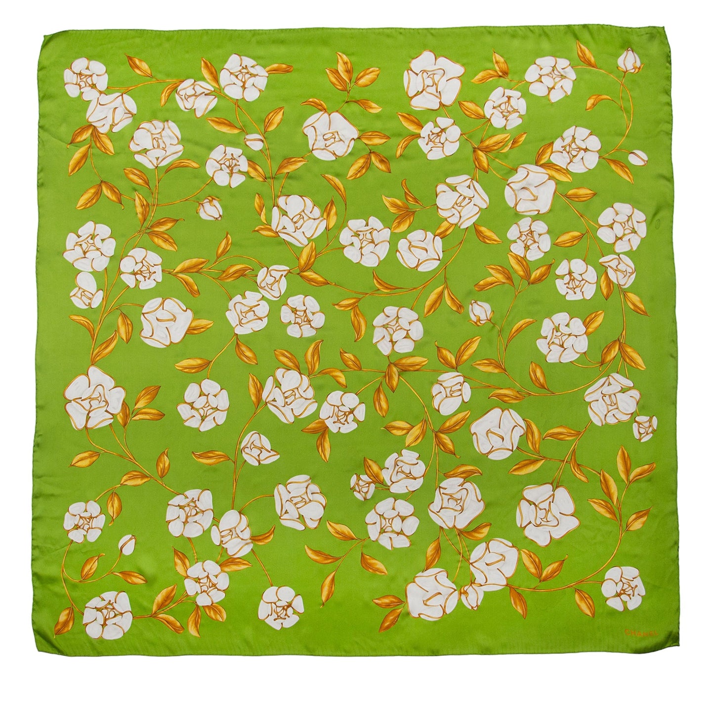 Chanel Silk Camellia 140cm Shawl (SHF-qWZAwc)