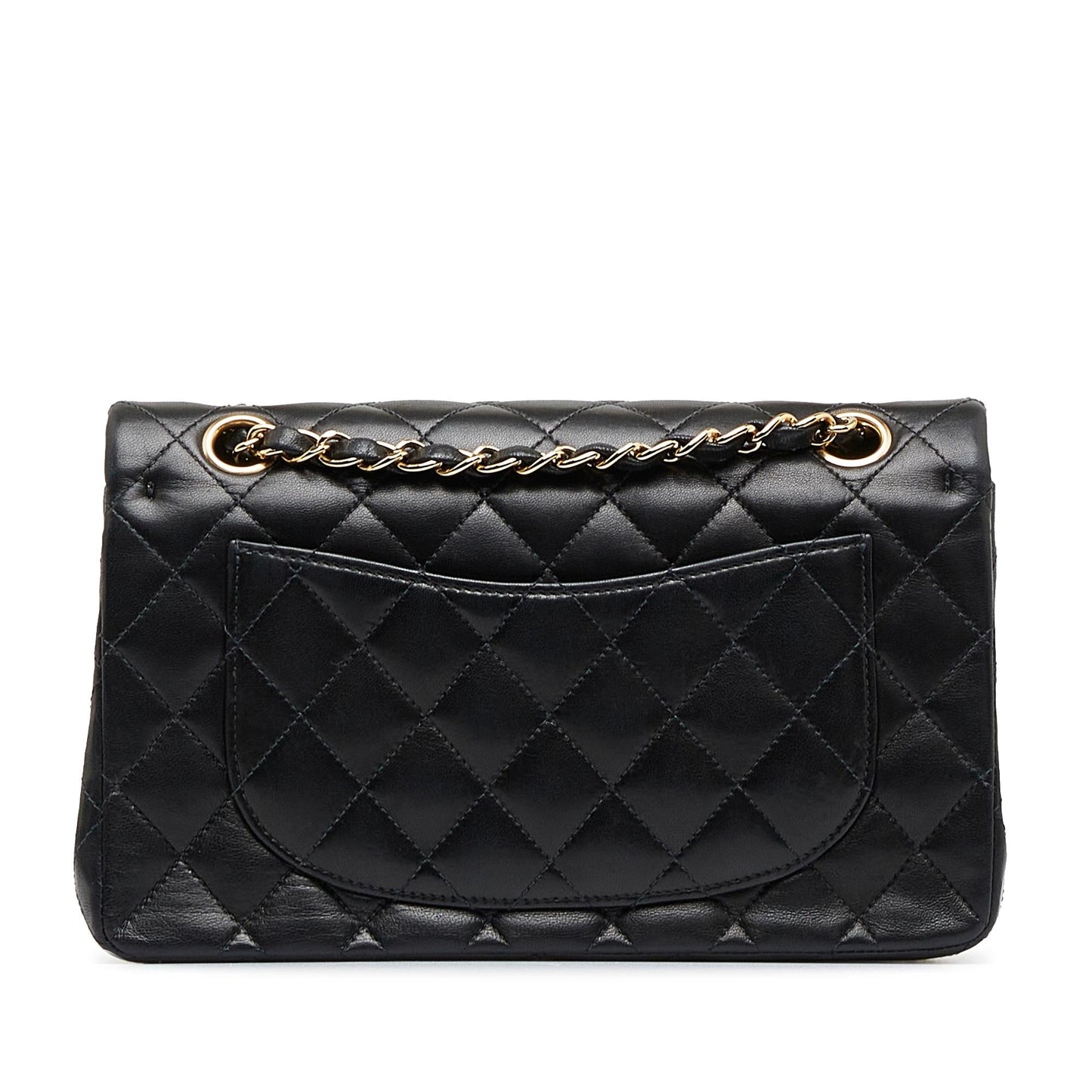 Chanel Small Classic Lambskin Leather Double Flap Bag (SHG-acYIYl)