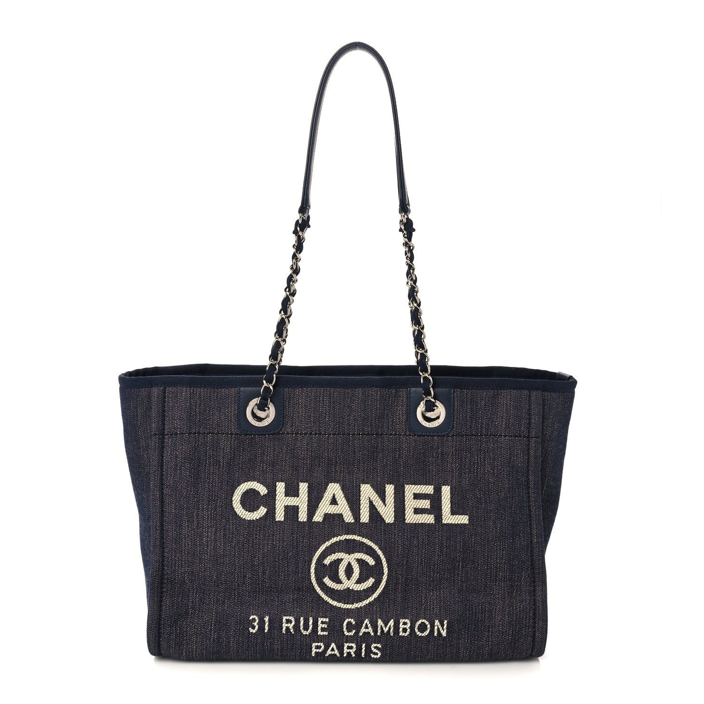 Chanel Small Deauville Tote Indigo Denim