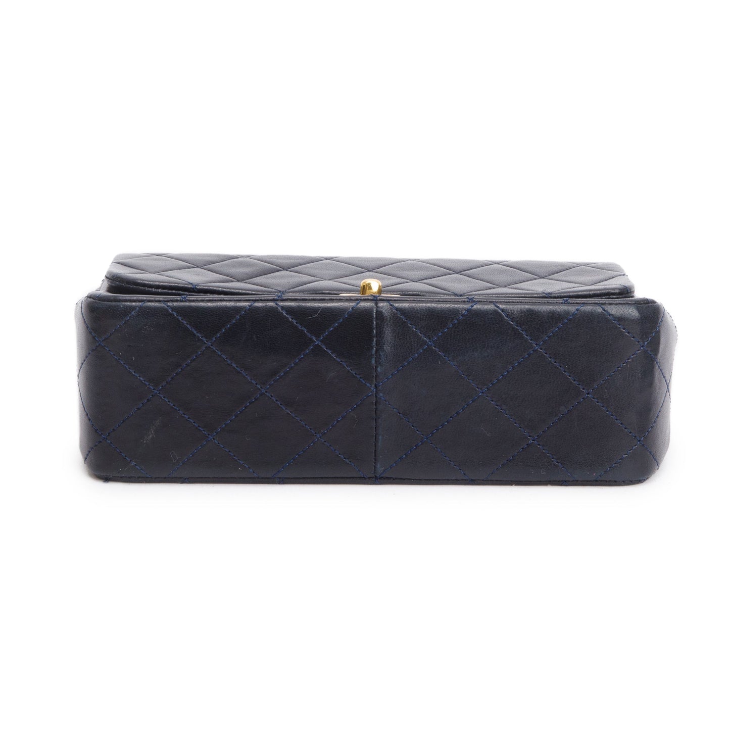 Chanel Vintage Black Leather Small Square Single Flap Bag