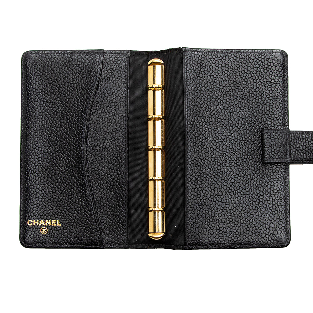 Chanel Vintage Caviar Leather CC Small Agenda Cover (SHF-18049)