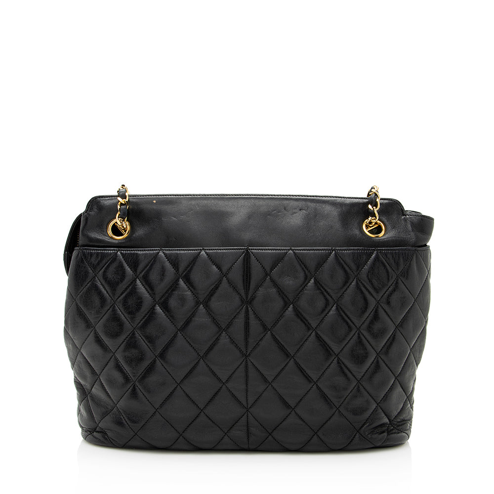 Chanel Vintage Lambskin Chain Shoulder Bag (SHF-19765)