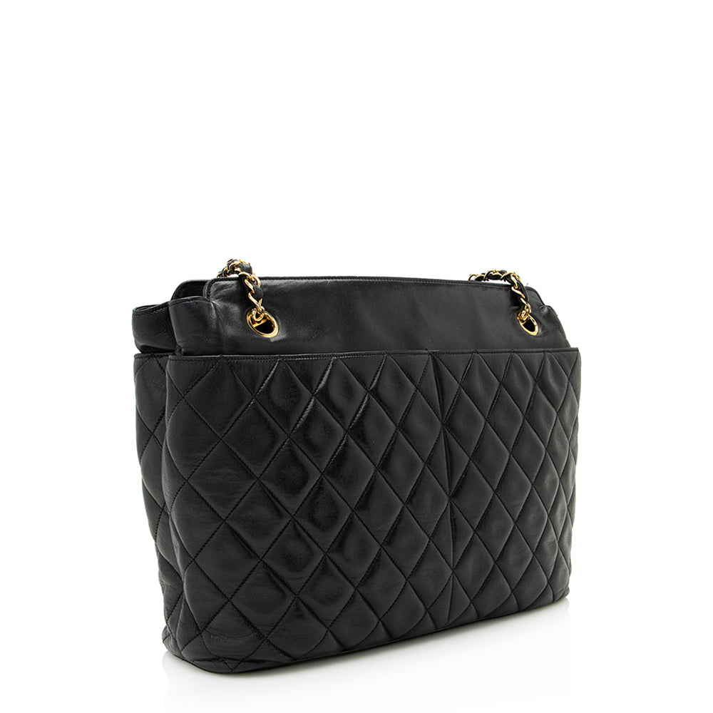 Chanel Vintage Lambskin Chain Shoulder Bag (SHF-19765)