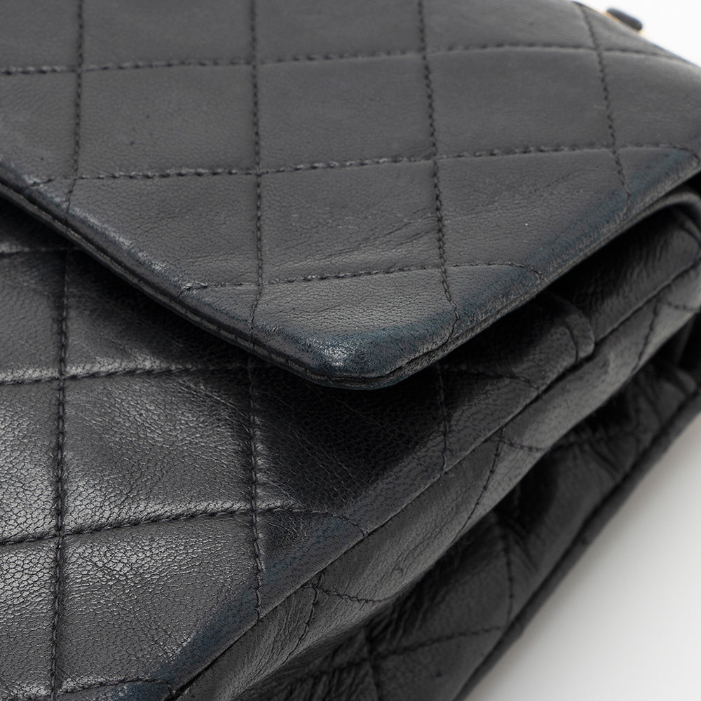 Chanel Vintage Lambskin Classic Medium Double Flap Bag (SHF-20428)