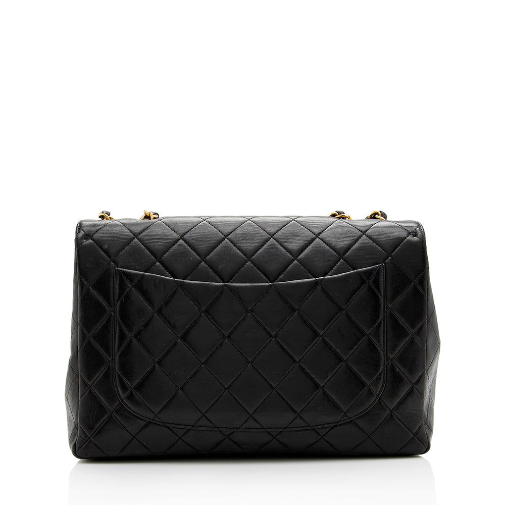 Chanel Vintage Lambskin Jumbo Single Flap Bag - FINAL SALE (SHF-18413)