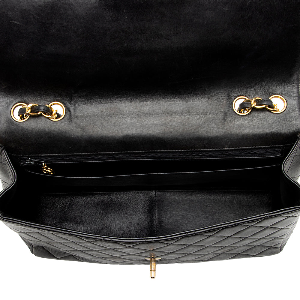 Chanel Vintage Lambskin Jumbo Single Flap Bag - FINAL SALE (SHF-18413)