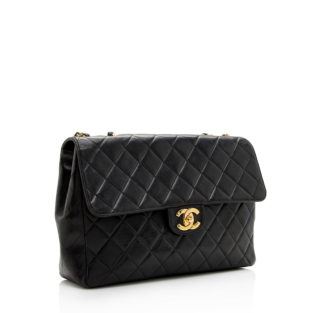 Chanel Vintage Lambskin Jumbo Single Flap Bag - FINAL SALE (SHF-18413)