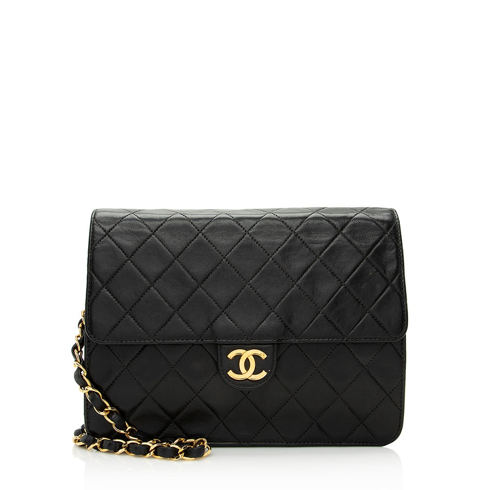 Chanel Vintage Lambskin Small Snap Flap Bag (SHF-21730)