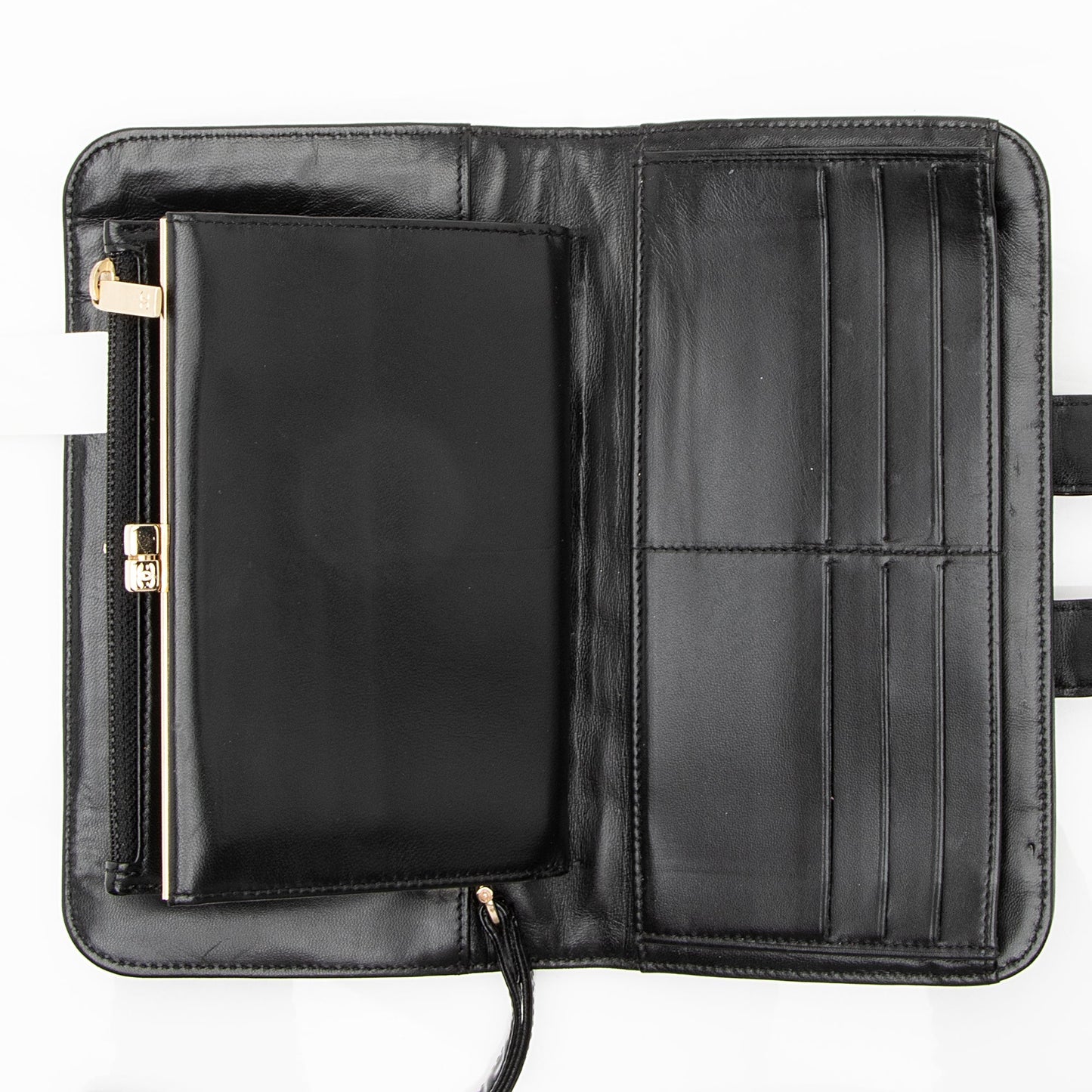 Chanel Vintage Patent Leather Chocolate Bar Wallet (SHF-22754)