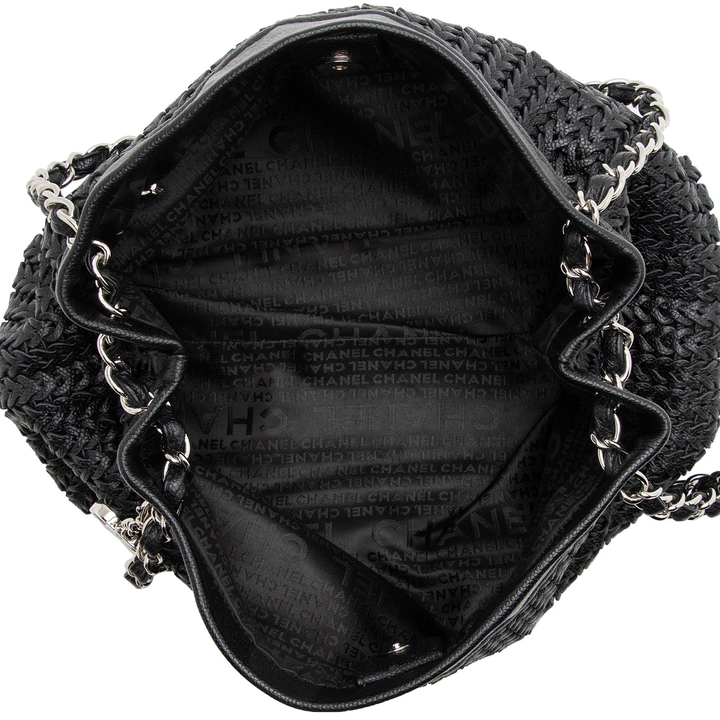 Chanel Woven Caviar Leather CC Charm Medium Tote (SHF-22757)
