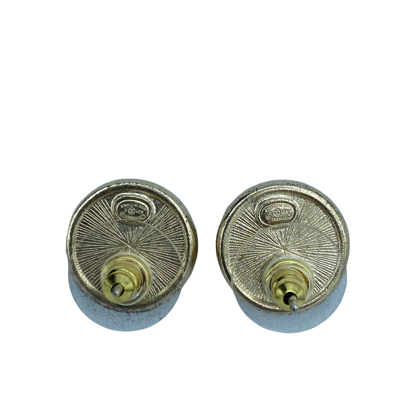 Chanel round stud earrings CC logo