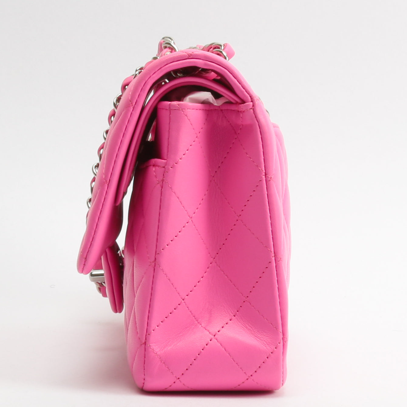 CHANEL 2021 Medium Classic Double Flap Lambskin- Bubblegum Pink