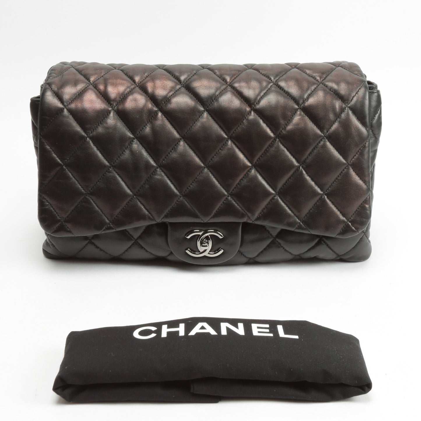 CHANEL Maxi 3 Accordion Flap Black Bag OUTLET FINAL SALE