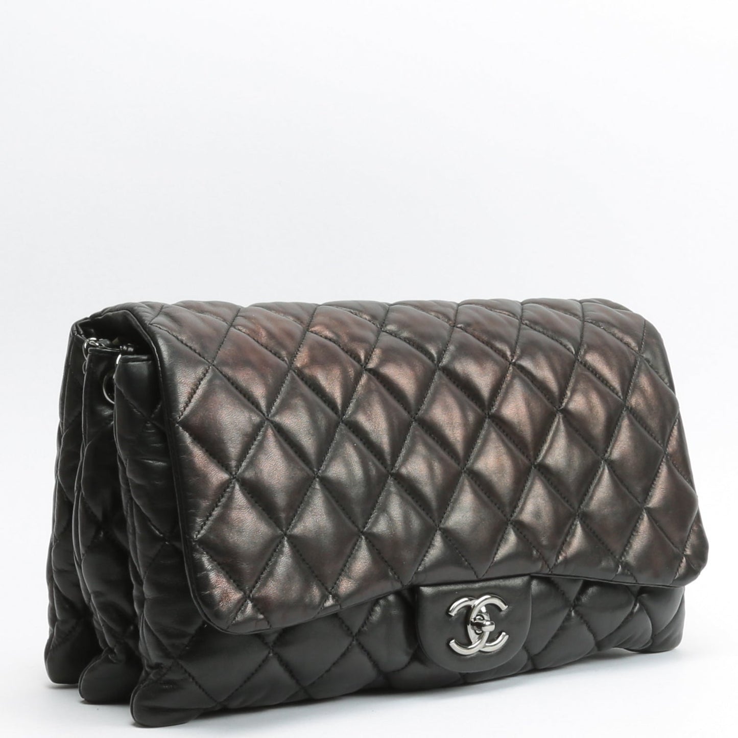 CHANEL Maxi 3 Accordion Flap Black Bag OUTLET FINAL SALE