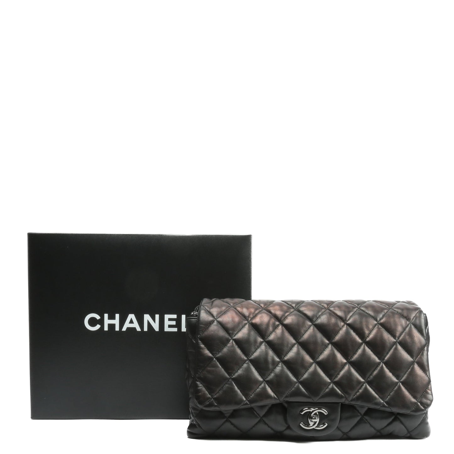 CHANEL Maxi 3 Accordion Flap Black Bag OUTLET FINAL SALE