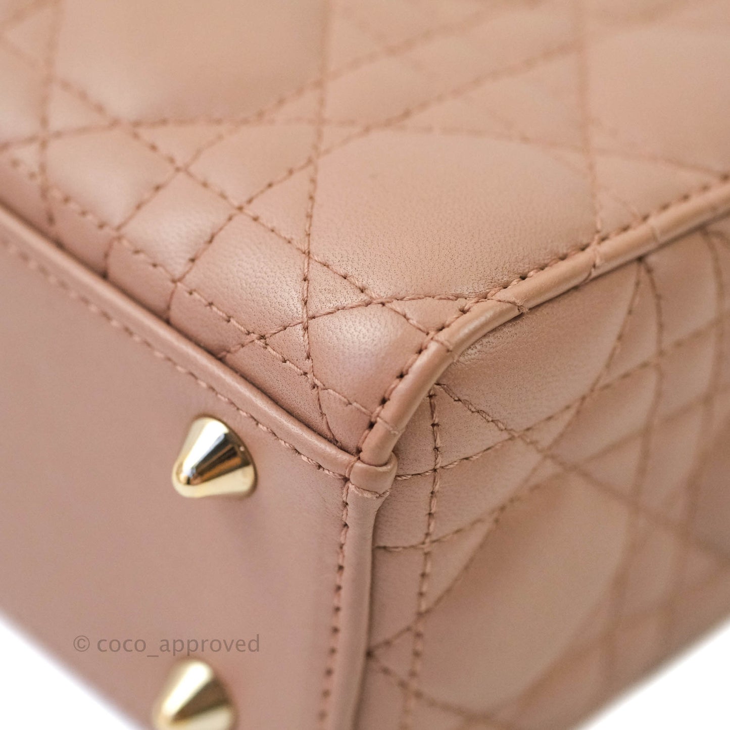 Christian Dior Lambskin My ABCDior Lady Dior Dark Beige Gold Hardware