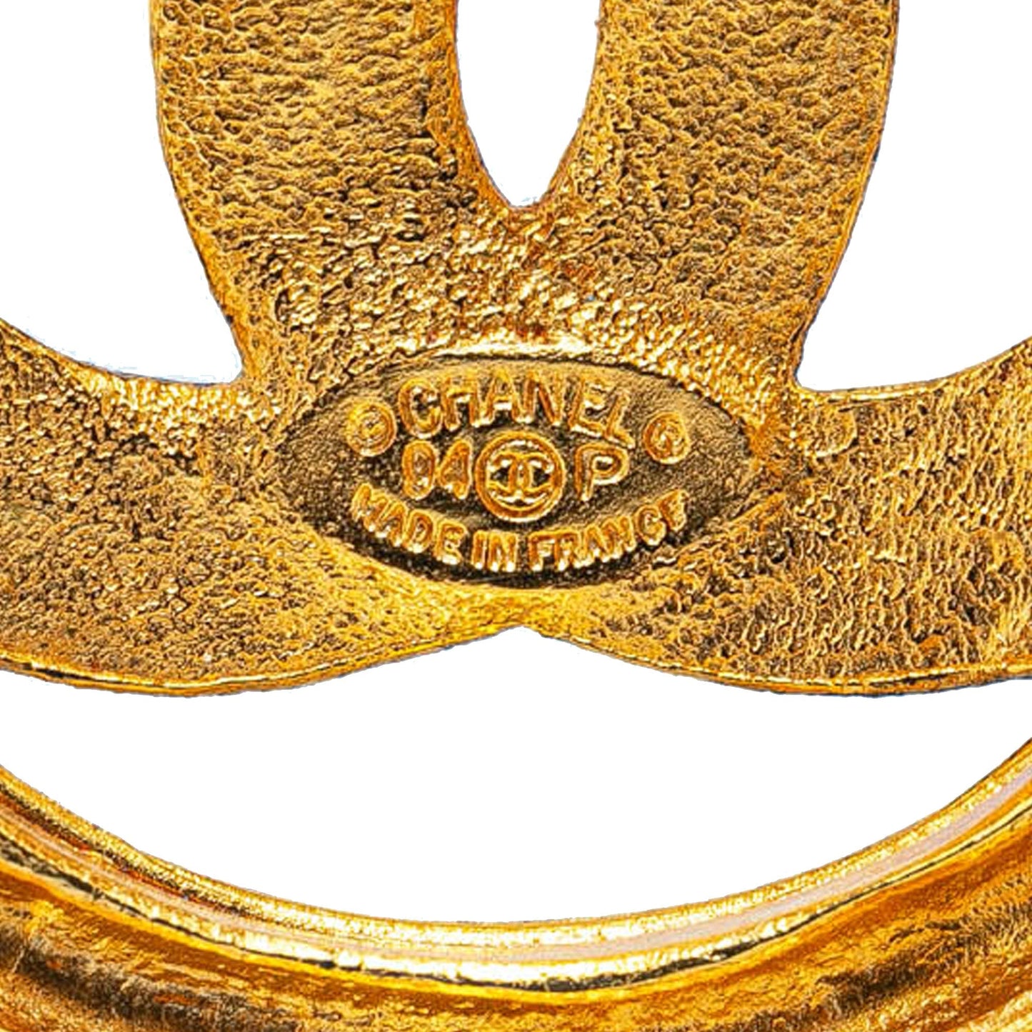 Gold Chanel Gold Plated CC Brooch